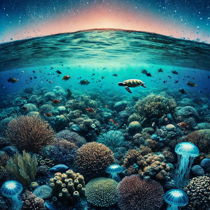 How do rising sea temperatures and ocean acidification affect marine life?